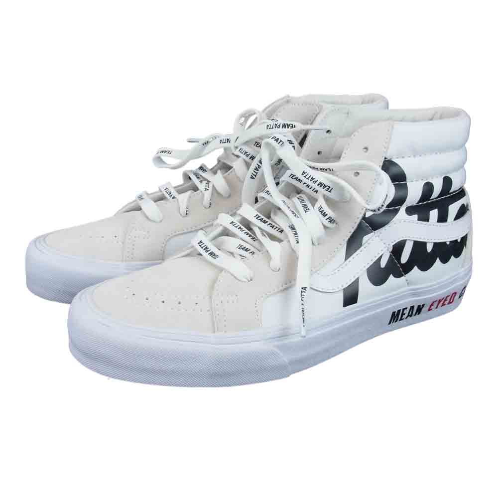 VANS バンズ VN0A4BVH5WW1 VAULT ボルト × PATTA パタ LX SK8-Hi BLACK LX スケハイ ホワイト ホワイト系 28.5cm 【新古品】【未使用】【中古】