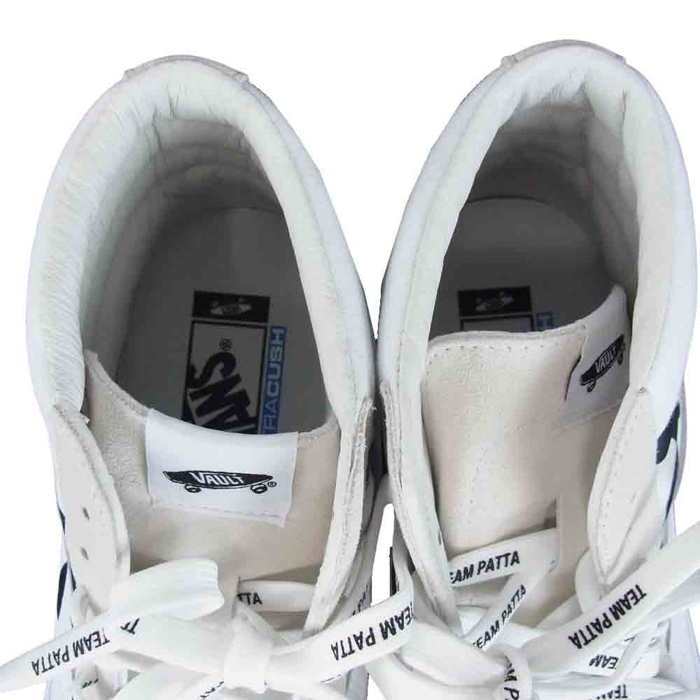 VANS バンズ VN0A4BVH5WW1 VAULT ボルト × PATTA パタ LX SK8-Hi BLACK LX スケハイ ホワイト ホワイト系 28.5cm 【新古品】【未使用】【中古】
