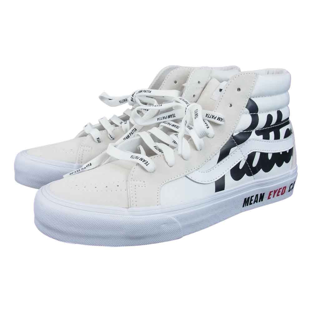 VANS バンズ VN0A4BVH5WW1 VAULT ボルト × PATTA パタ LX SK8-Hi BLACK LX スケハイ ホワイト ホワイト系 28.5㎝【新古品】【未使用】【中古】