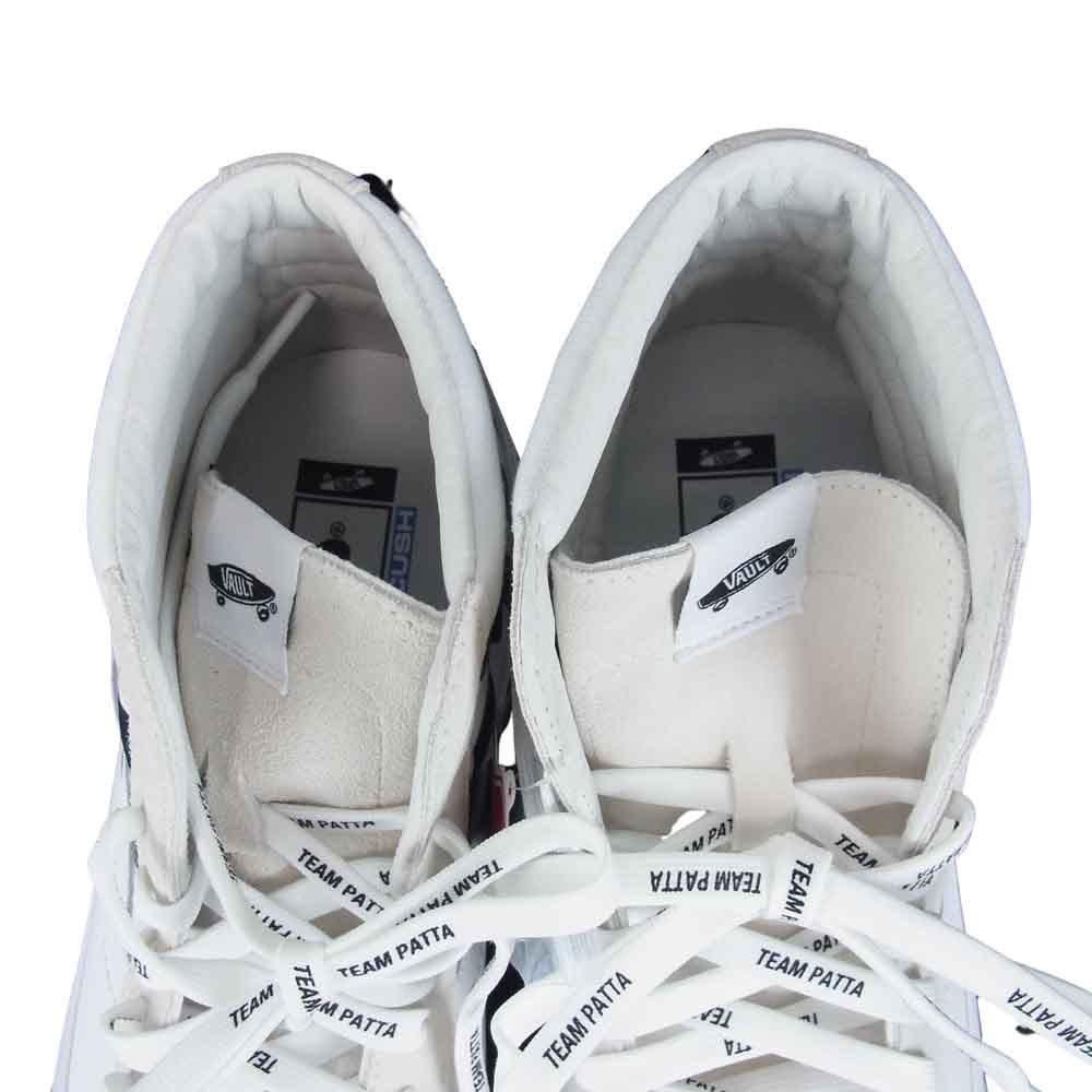VANS バンズ VN0A4BVH5WW1 VAULT ボルト × PATTA パタ LX SK8-Hi BLACK LX スケハイ ホワイト ホワイト系 28.5㎝【新古品】【未使用】【中古】