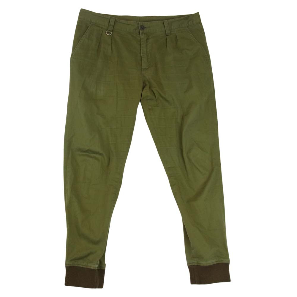 SOPHNET. ソフネット SOPH-180055 STRETCH COTTON RIB 2 TUCK PANTS リブ タック パンツ カーキ系 L【中古】