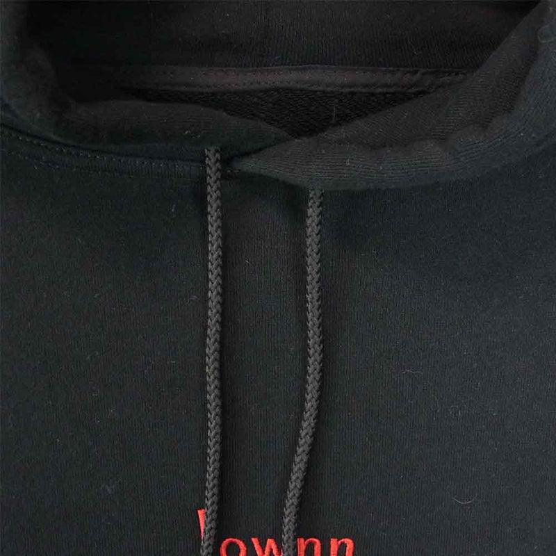 ローン signature hoodie シグネチャー フーディー ロゴ刺繍 プル オーバー  ブラック系 52【中古】