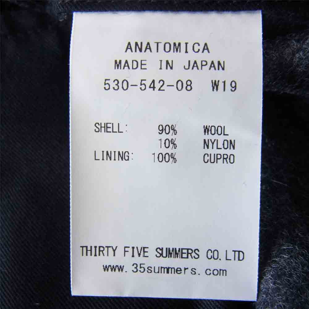 ANATOMICA アナトミカ 530－542ー08 TRIM FIT ⅲ WOOL FLANNEL トリム フィット ウール フランネル パンツ チャコール系 33【新古品】【未使用】【中古】