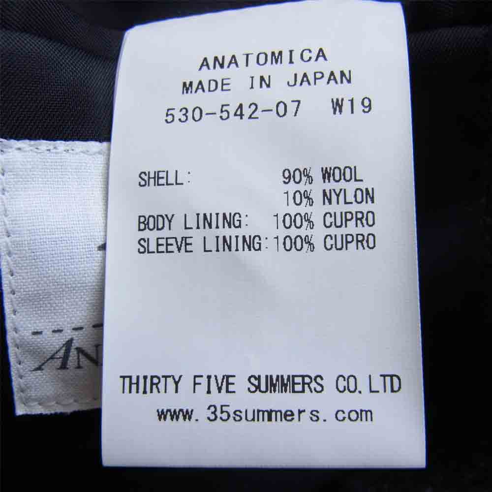 ANATOMICA アナトミカ UNIVERSITY JACKET WOOL FLANNAEL ウール フランネル テーラード ジャケット チャコール系 36【極上美品】【中古】