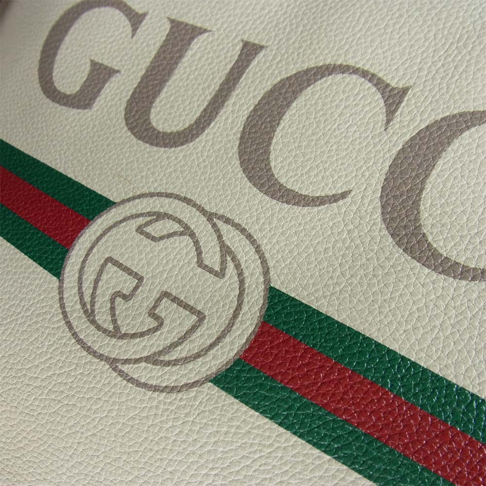 GUCCI グッチ 523588 プリント ハーフムーン ホーボー メッセンジャー オフホワイト系【中古】