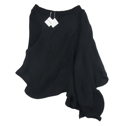 ISSEY MIYAKE イッセイミヤケ IM03-KG262-15 KONE BK ウエストゴム アシンメトリー ニット スカート ブラック系 2【中古】
