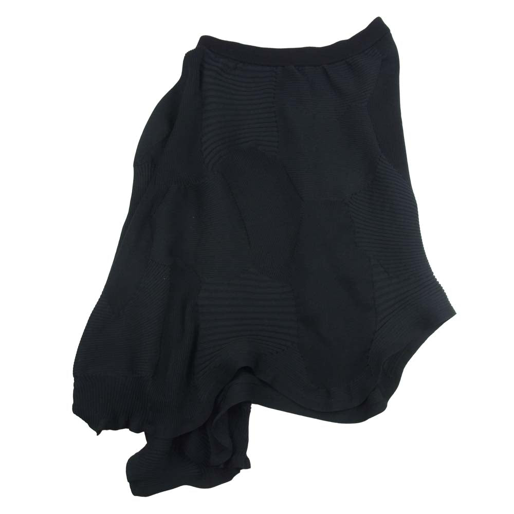 ISSEY MIYAKE イッセイミヤケ IM03-KG262-15 KONE BK ウエストゴム アシンメトリー ニット スカート ブラック系 2【中古】