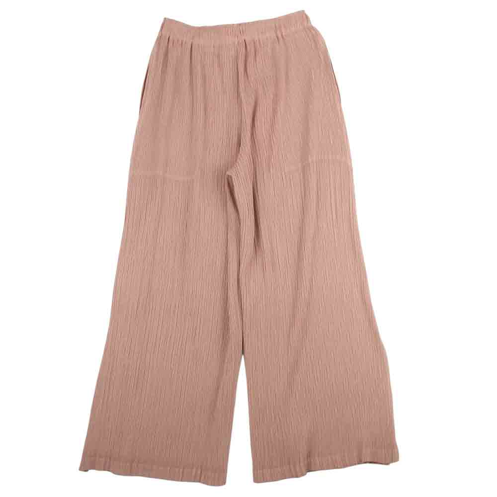 ISSEY MIYAKE イッセイミヤケ 20AW  IM03-FF133-21  HATCHING BOTTOMS プリーツ ワイド パンツ ピンク系 2【美品】【中古】