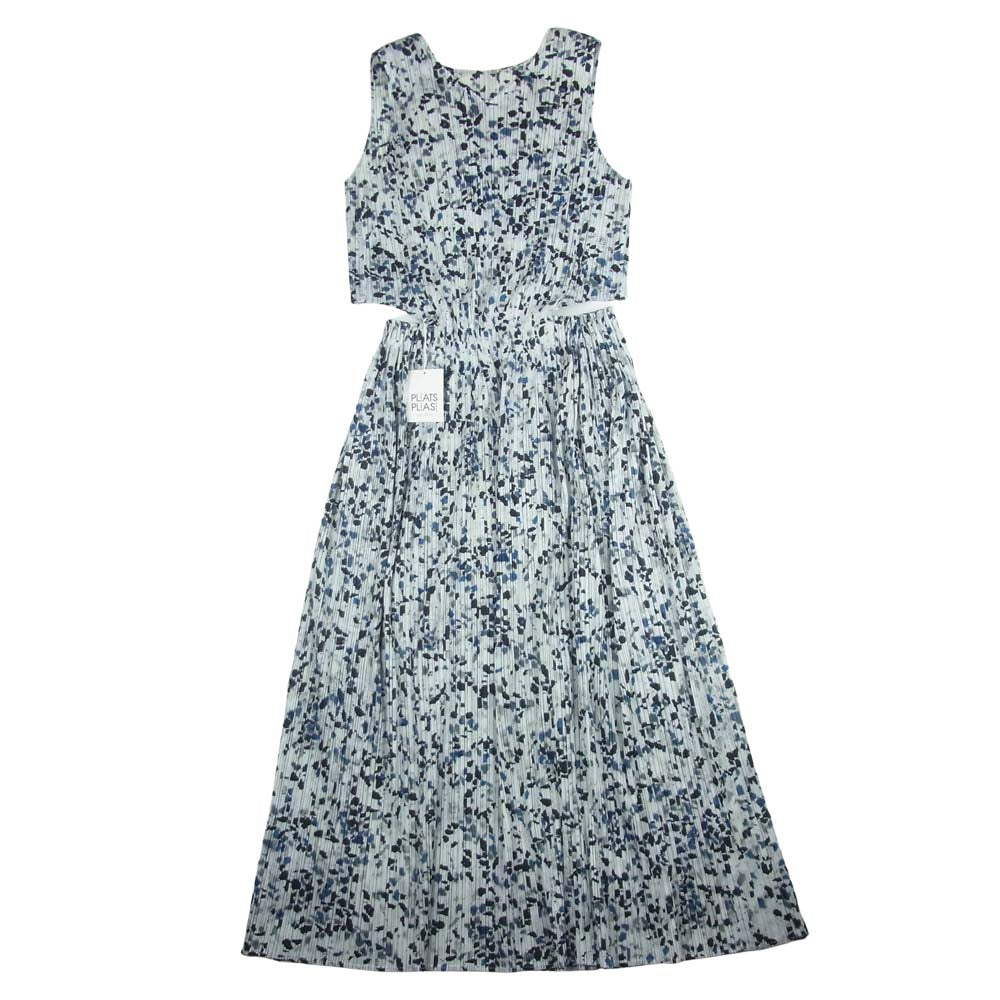 PLEATS PLEASE プリーツプリーズ イッセイミヤケ 20SS  PP01-JH226 MONTHLY COLORS MAY 1BLUE MELANGE 杢調 プリント プリーツ ワンピース ライトグレー系 3【新古品】【未使用】【中古】