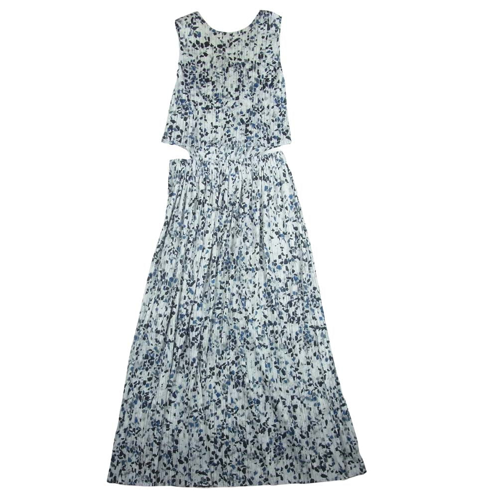 PLEATS PLEASE プリーツプリーズ イッセイミヤケ 20SS  PP01-JH226 MONTHLY COLORS MAY 1BLUE MELANGE 杢調 プリント プリーツ ワンピース ライトグレー系 3【新古品】【未使用】【中古】