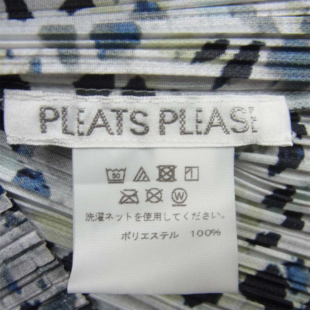 PLEATS PLEASE プリーツプリーズ イッセイミヤケ 20SS  PP01-JH226 MONTHLY COLORS MAY 1BLUE MELANGE 杢調 プリント プリーツ ワンピース ライトグレー系 3【新古品】【未使用】【中古】