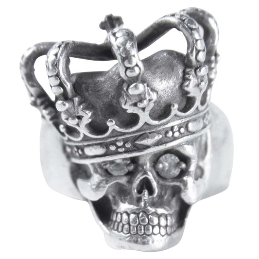 Justin Davis ジャスティンデイビス SRJ155 エッセンシャル スカル クラウン モチーフ リング シルバー系 17号程度【中古】