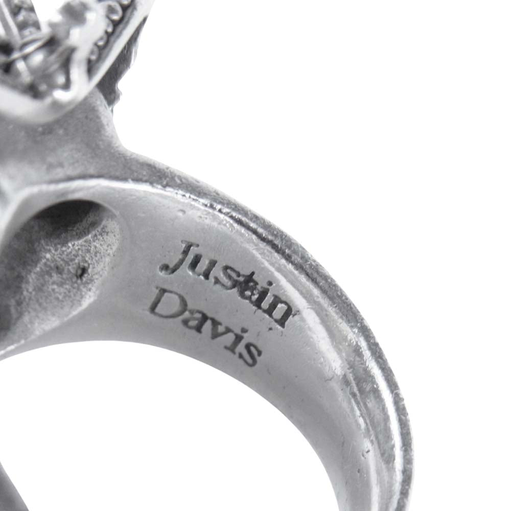 Justin Davis ジャスティンデイビス SRJ155 エッセンシャル スカル クラウン モチーフ リング シルバー系 17号程度【中古】