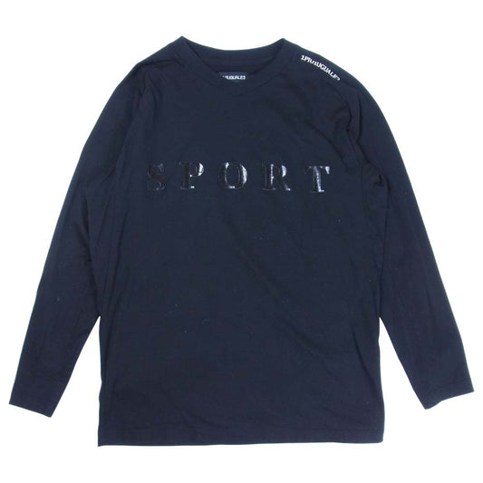1piu1uguale3 ウノピュウノウグァーレトレ CT015 SPORT バックロゴプリント 長袖 Tシャツ ブラック系 V【中古】