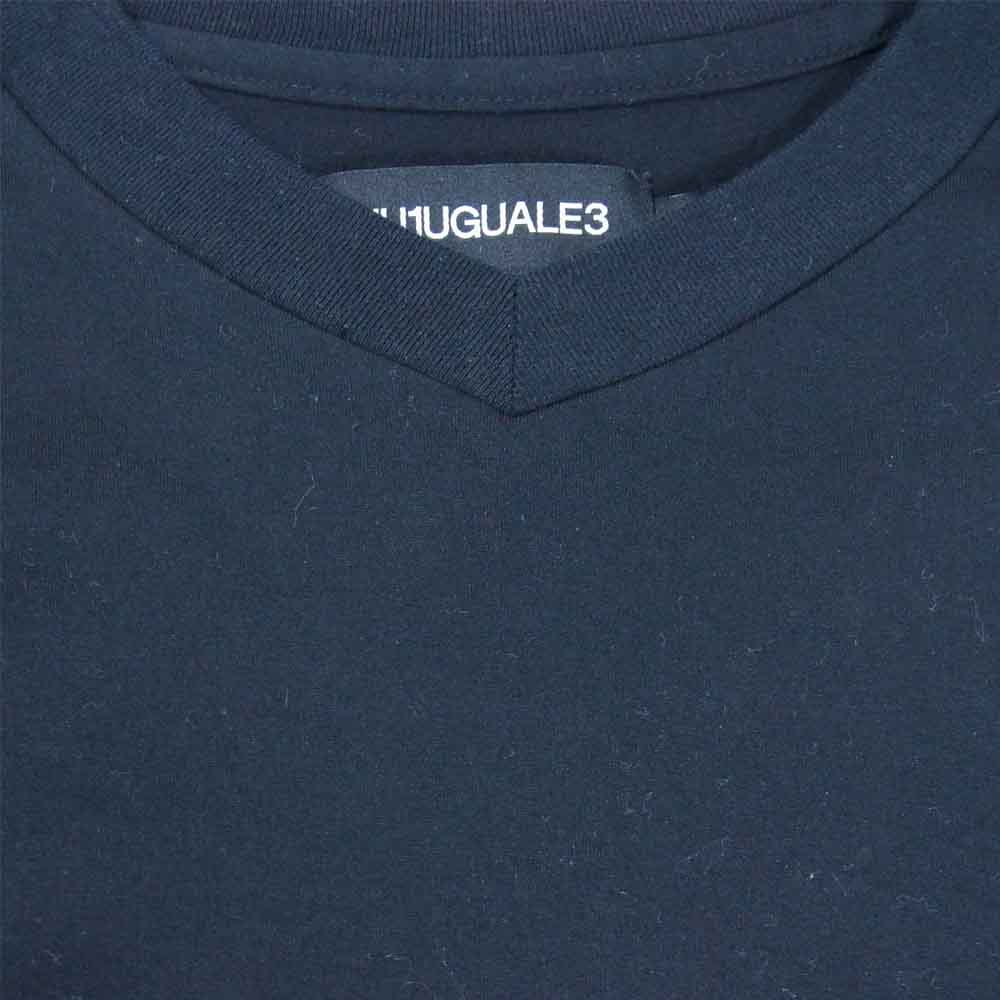 1piu1uguale3 ウノピュウノウグァーレトレ CT015 SPORT バックロゴプリント 長袖 Tシャツ ブラック系 V【中古】