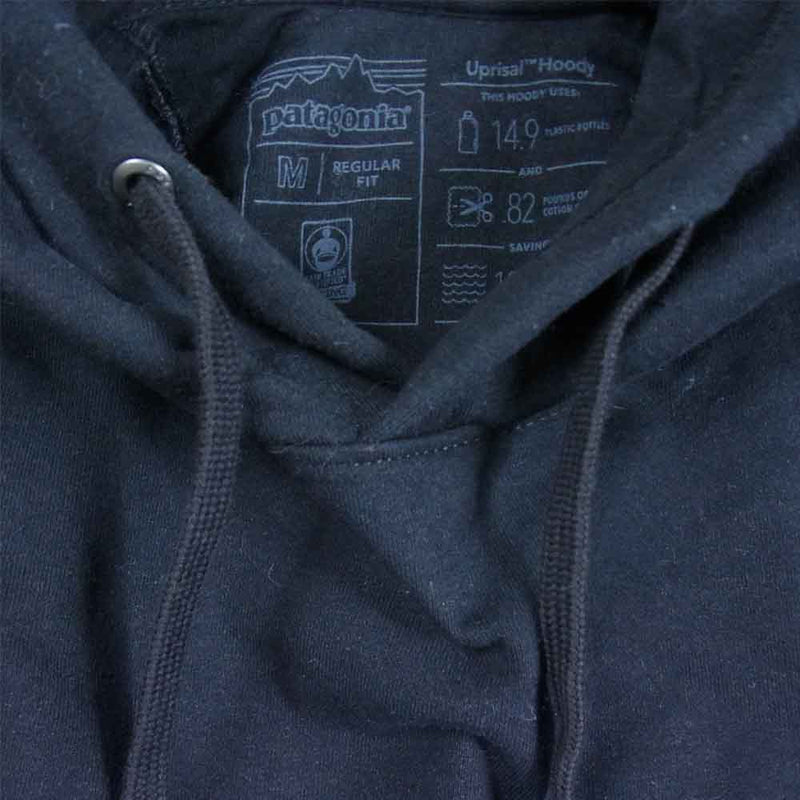 patagonia パタゴニア 19AW 39539 P-6 LOGO UPRISAL HOODY BLK BLACK ロゴ アップライザル フーディ ブラック系 M【中古】