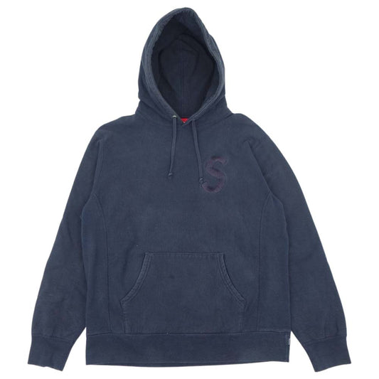 Supreme シュプリーム 17AW TONAL S Logo Hooded Sweatshirt トナル Sロゴ フーディー プルオーバー ネイビー ネイビー系 L【中古】