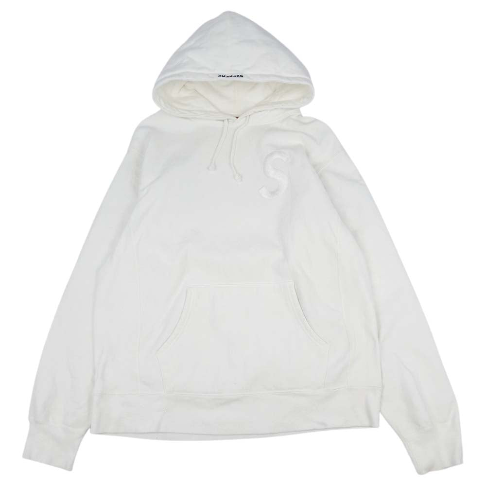 Supreme シュプリーム 17AW TONAL S Logo Hooded Sweatshirt トナル Sロゴ フーディー プルオーバー ホワイト ホワイト系 XL【中古】
