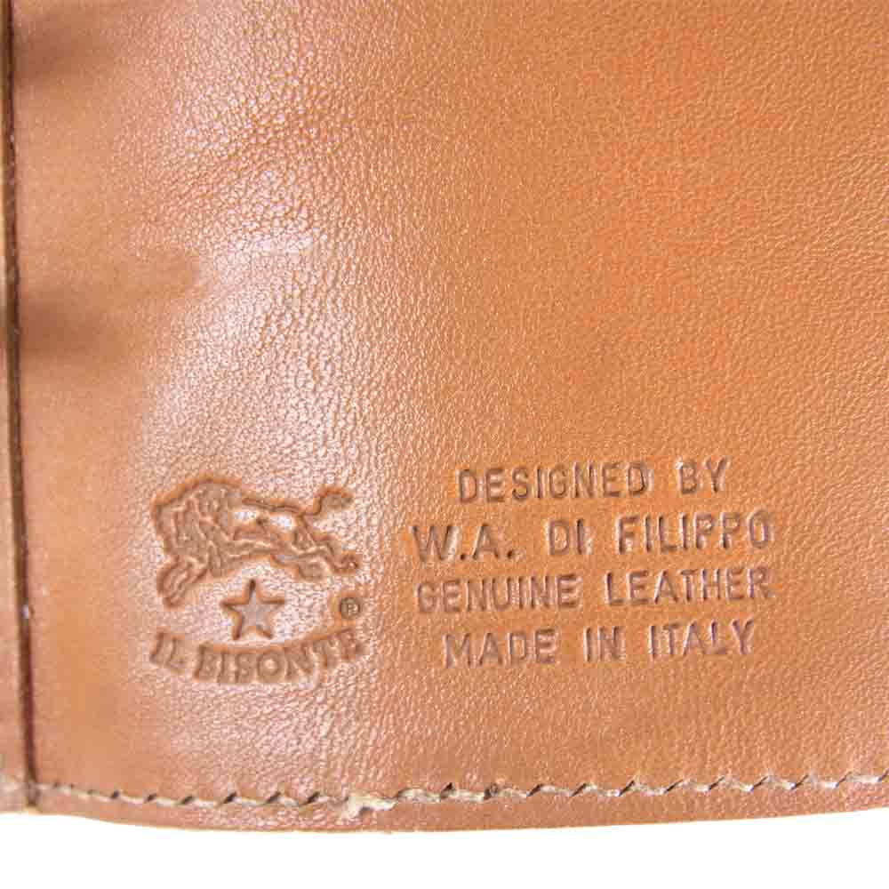 IL BISONTE イルビゾンテ 6穴 レザー システム 手帳 カバー イタリア製 ライトブラウン系【中古】