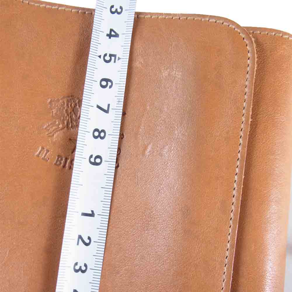 IL BISONTE イルビゾンテ 6穴 レザー システム 手帳 カバー イタリア製 ライトブラウン系【中古】