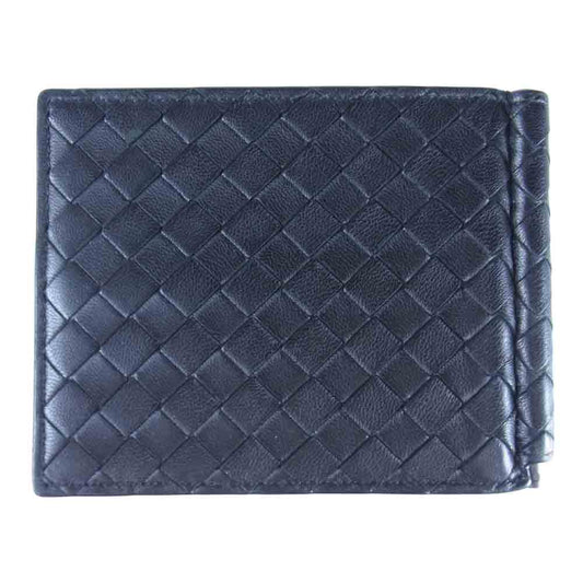 BOTTEGAVENETA ボッテガヴェネタ イントレチャート マネークリップ ウォレット ブラック系【中古】