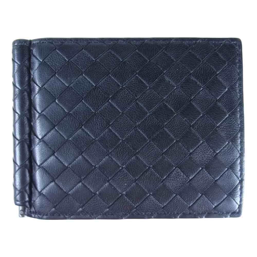 BOTTEGAVENETA ボッテガヴェネタ イントレチャート マネークリップ ウォレット ブラック系【中古】