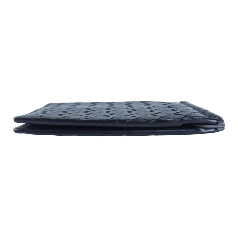 BOTTEGAVENETA ボッテガヴェネタ イントレチャート マネークリップ ウォレット ブラック系【中古】