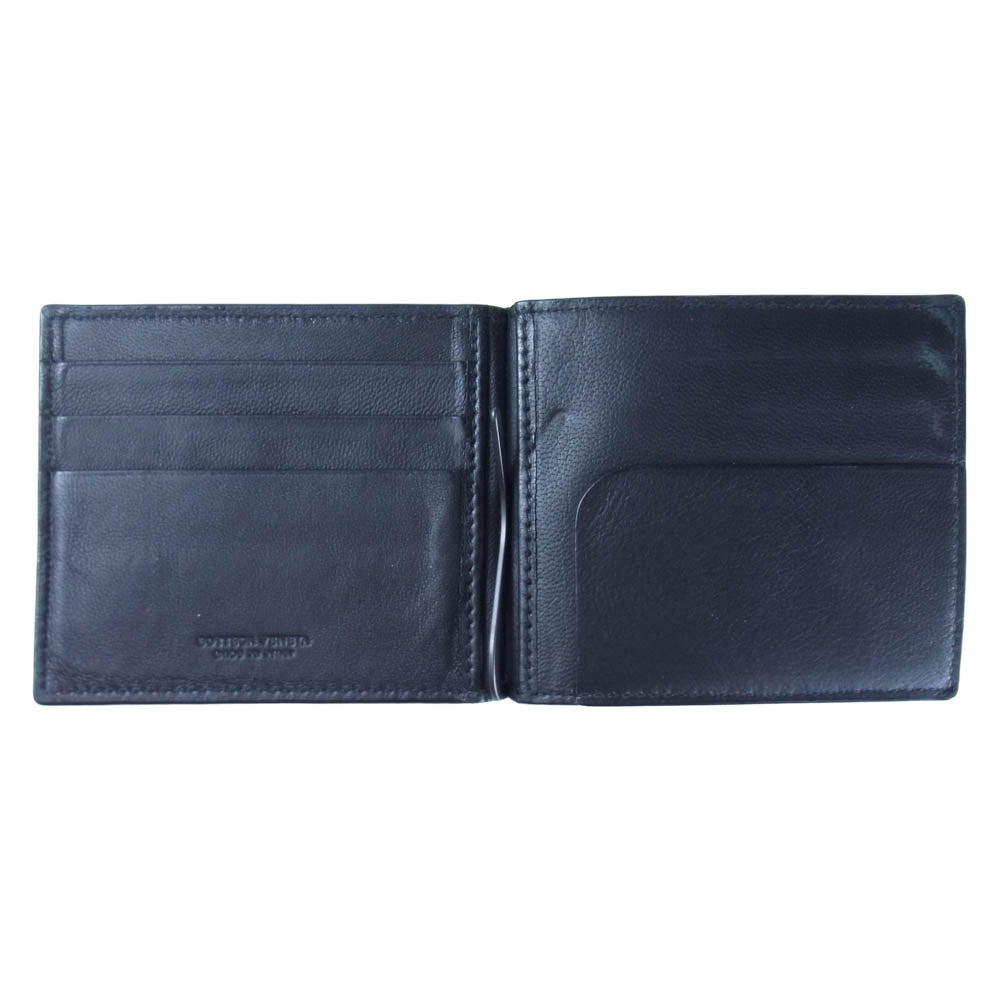 BOTTEGAVENETA ボッテガヴェネタ イントレチャート マネークリップ ウォレット ブラック系【中古】