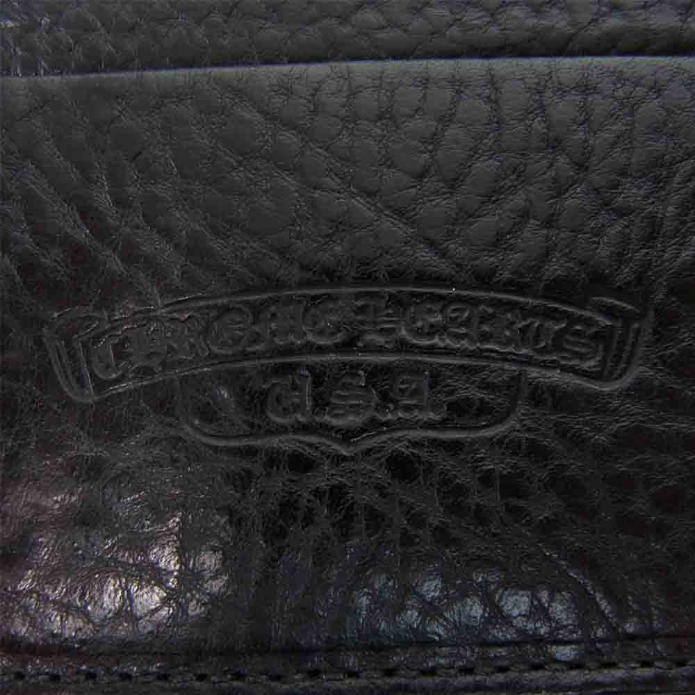 CHROME HEARTS クロムハーツ（原本有） WAVE CROSS BALL WALLET ウェーブ クロスボール ボタン レザー ウォレット ブラック系【中古】