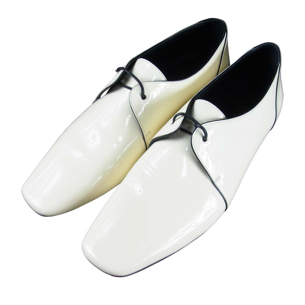 SAINT LAURENT サンローラン 20AW 581737 1LA00 2035 YVES 15 DERBY Patent Shoes パテントシューズ エナメル シューズ オフホワイト系【新古品】【未使用】【中古】