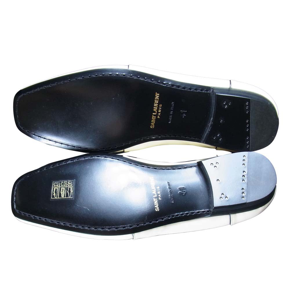 SAINT LAURENT サンローラン 20AW 581737 1LA00 2035 YVES 15 DERBY Patent Shoes パテントシューズ エナメル シューズ オフホワイト系【新古品】【未使用】【中古】