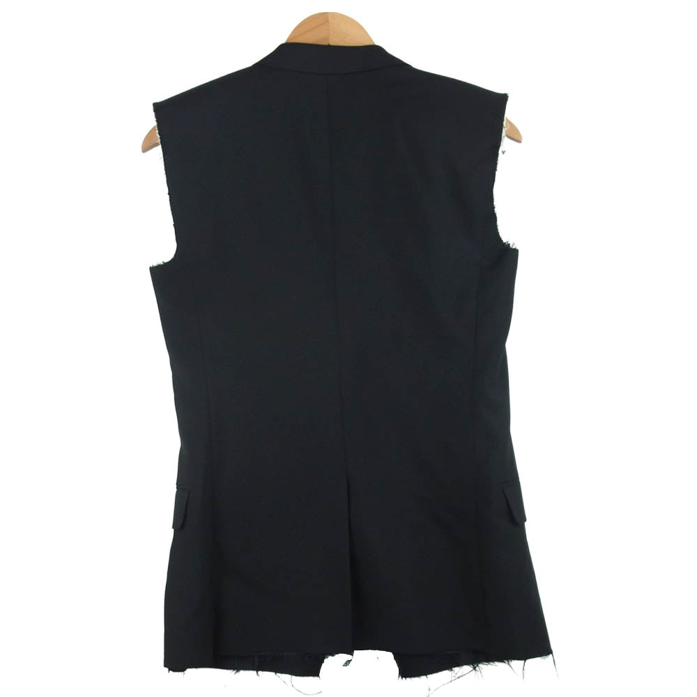 SAINT LAURENT サンローラン UP53 2016 00724 472854 Y239W 国内正規品 WOOL VEST カットオフ テーラード ベスト ブラック系 44【新古品】【未使用】【中古】
