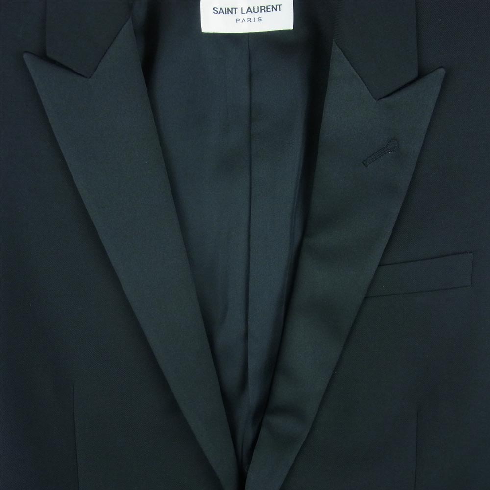SAINT LAURENT サンローラン UP53 2016 00724 472854 Y239W 国内正規品 WOOL VEST カットオフ テーラード ベスト ブラック系 44【新古品】【未使用】【中古】