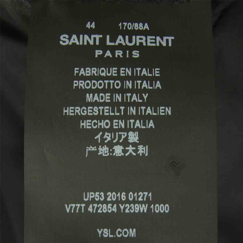 SAINT LAURENT サンローラン UP53 2016 00724 472854 Y239W 国内正規品 WOOL VEST カットオフ テーラード ベスト ブラック系 44【新古品】【未使用】【中古】