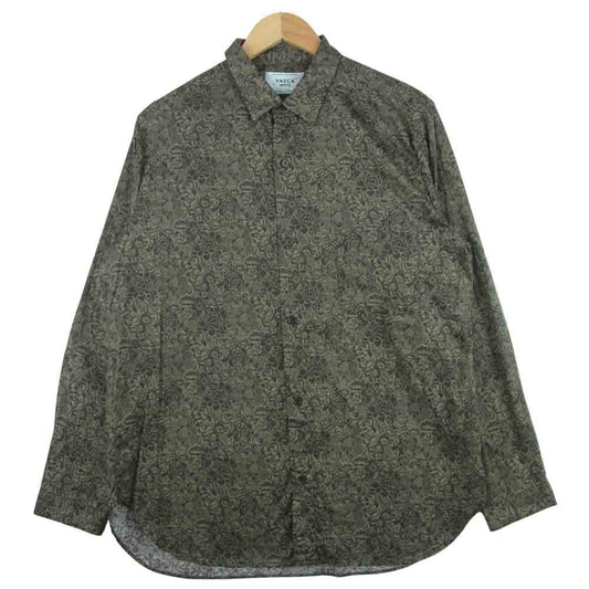 YAECA ヤエカ 19SS 48153 BUTTON SHIRT LIBERTY  MONO GATSBY 花柄 長袖 シャツ グレイッシュカーキ系 L【中古】