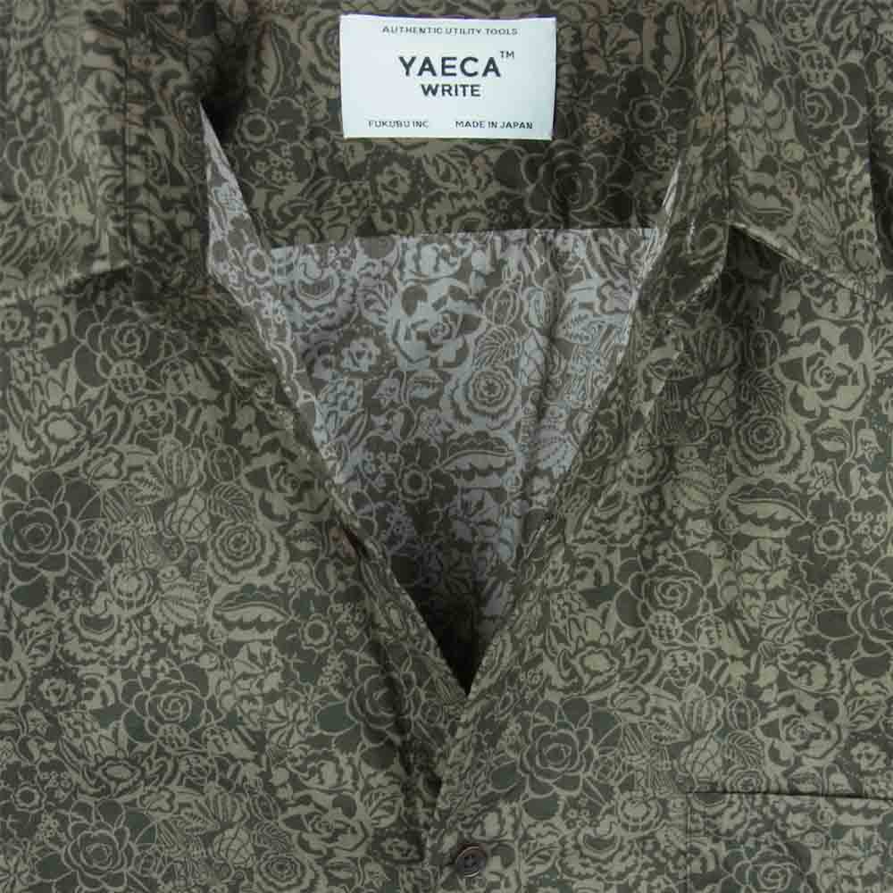 YAECA ヤエカ 19SS 48153 BUTTON SHIRT LIBERTY  MONO GATSBY 花柄 長袖 シャツ グレイッシュカーキ系 L【中古】