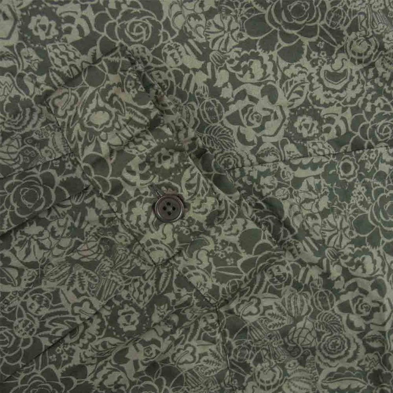 YAECA ヤエカ 19SS 48153 BUTTON SHIRT LIBERTY  MONO GATSBY 花柄 長袖 シャツ グレイッシュカーキ系 L【中古】