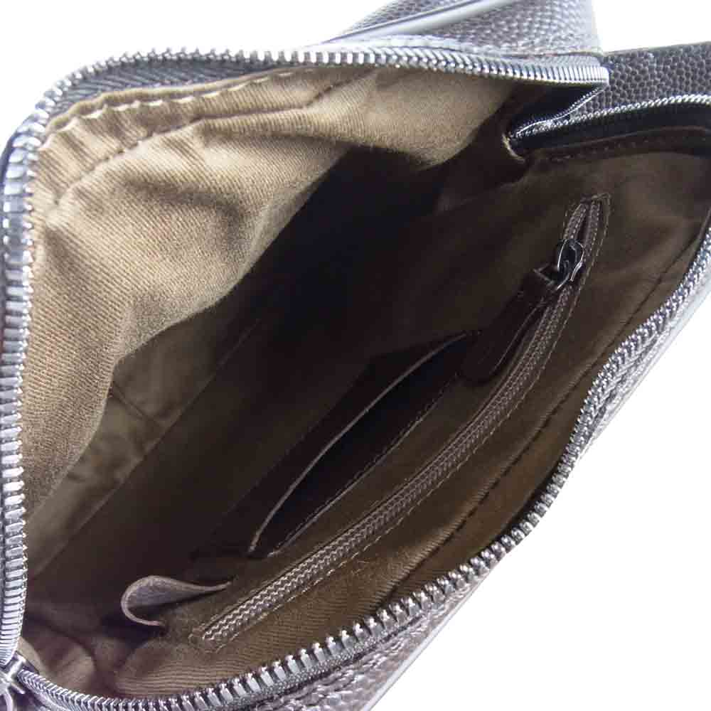 Dunhill ダンヒル 03H06 キャンバス 型押し レザー ショルダーバッグ ブラウン系【新古品】【未使用】【中古】