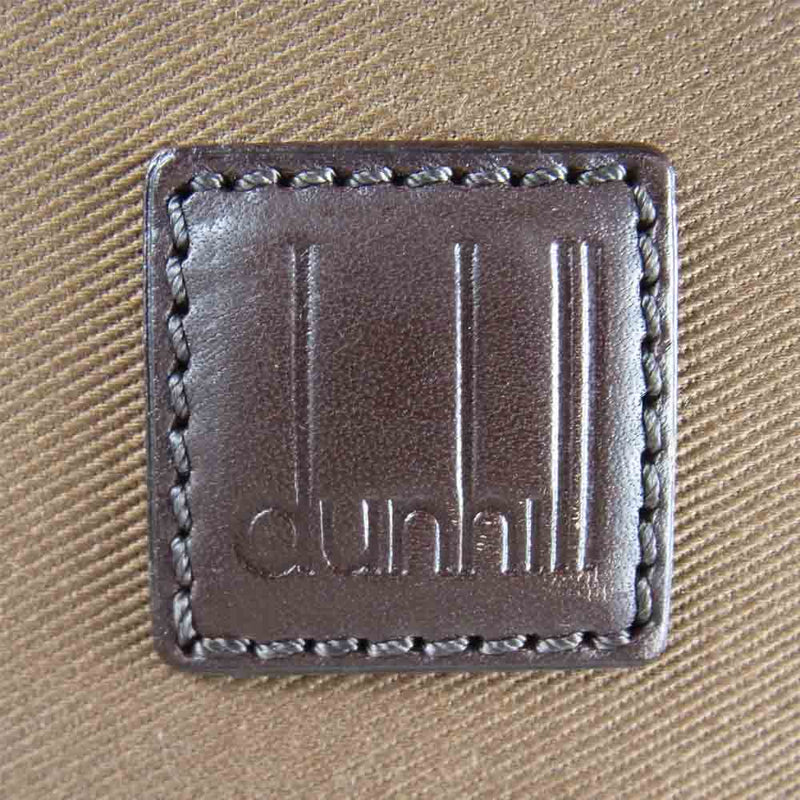 Dunhill ダンヒル 03H06 キャンバス 型押し レザー ショルダーバッグ ブラウン系【新古品】【未使用】【中古】