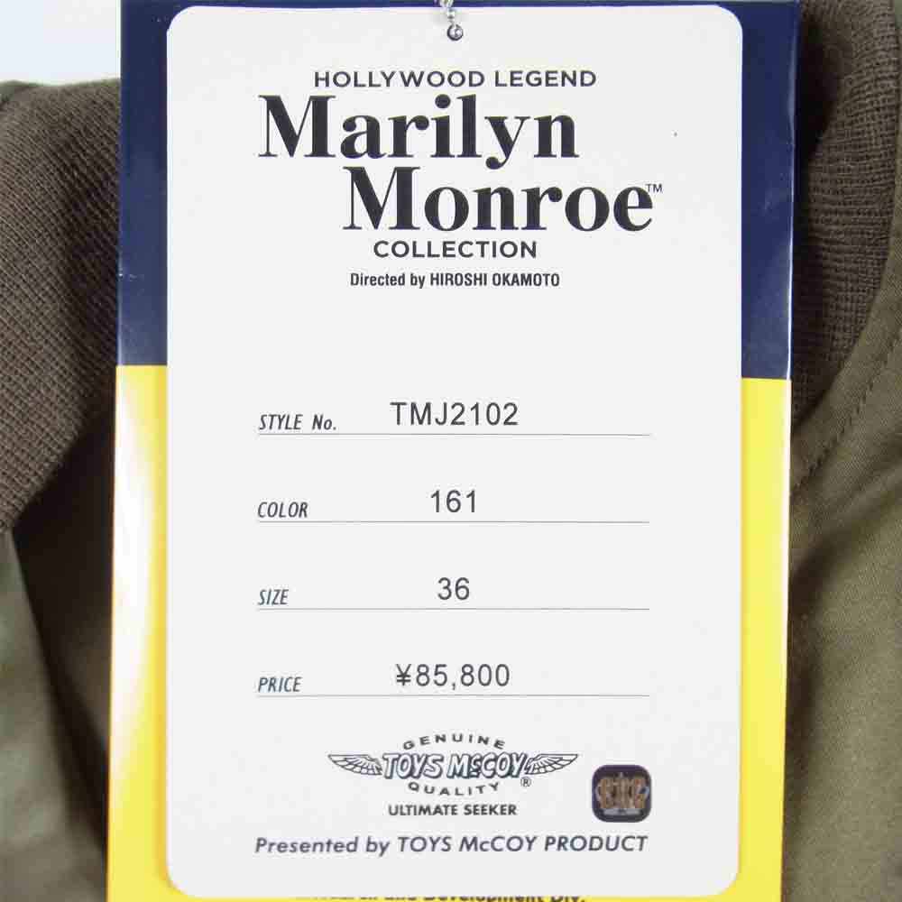 TOY'S McCOY トイズマッコイ TMJ2102 未使用 TYPE L-2 TEST SAMPLE MARILYN MONROE テスト サンプル マリリンモンロー フライト カーキ系 36【極上美品】【中古】