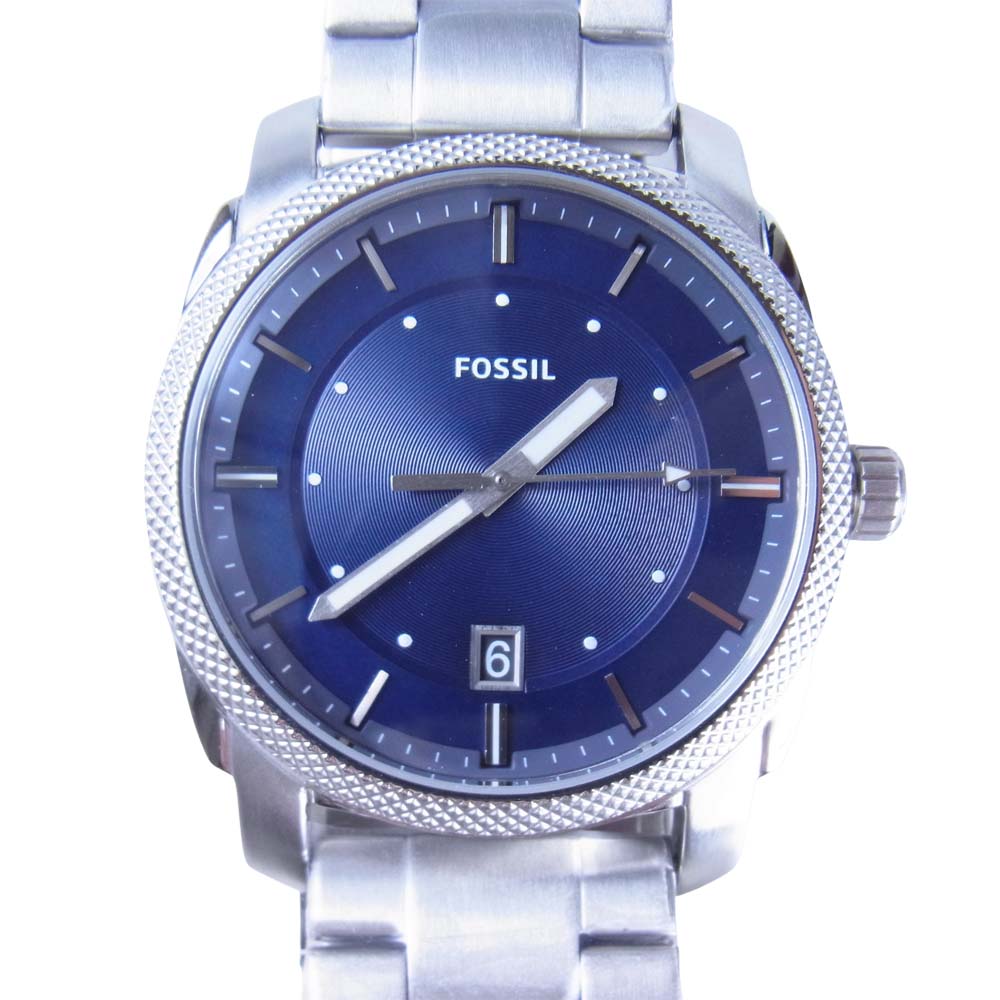FOSSIL フォッシル FS5340 Machine Blue Dial Men's Stainless Steel Watch ステンレス ウォッチ 腕時計 シルバー系【新古品】【未使用】【中古】
