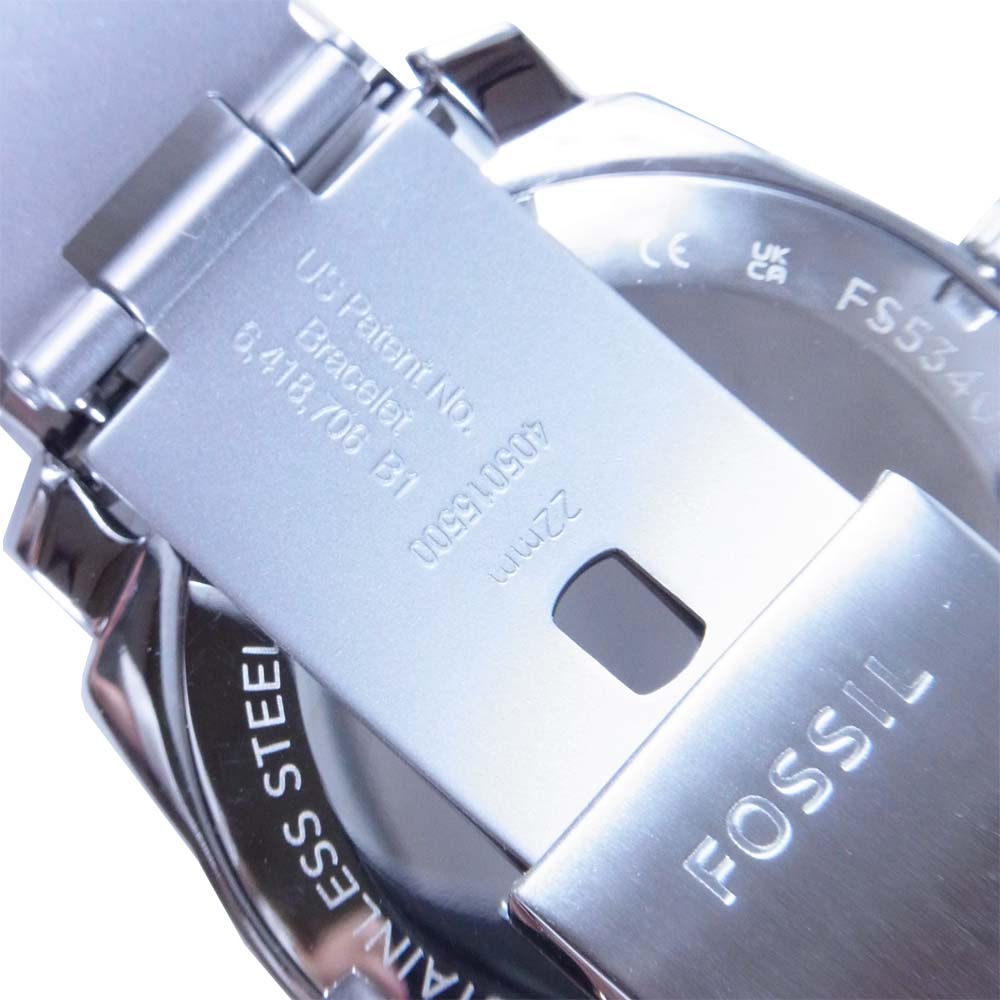 FOSSIL フォッシル FS5340 Machine Blue Dial Men's Stainless Steel Watch ステンレス ウォッチ 腕時計 シルバー系【新古品】【未使用】【中古】