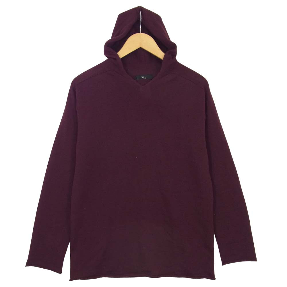 Yohji Yamamoto ヨウジヤマモト Y's ワイズ ME-K43-169 ウール ニット パーカー ワインレッド系 2【中古】