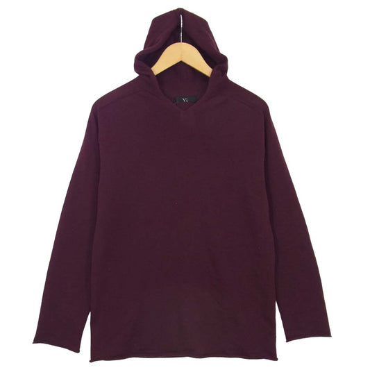 Yohji Yamamoto ヨウジヤマモト Y's ワイズ ME-K43-169 ウール ニット パーカー ワインレッド系 2【中古】