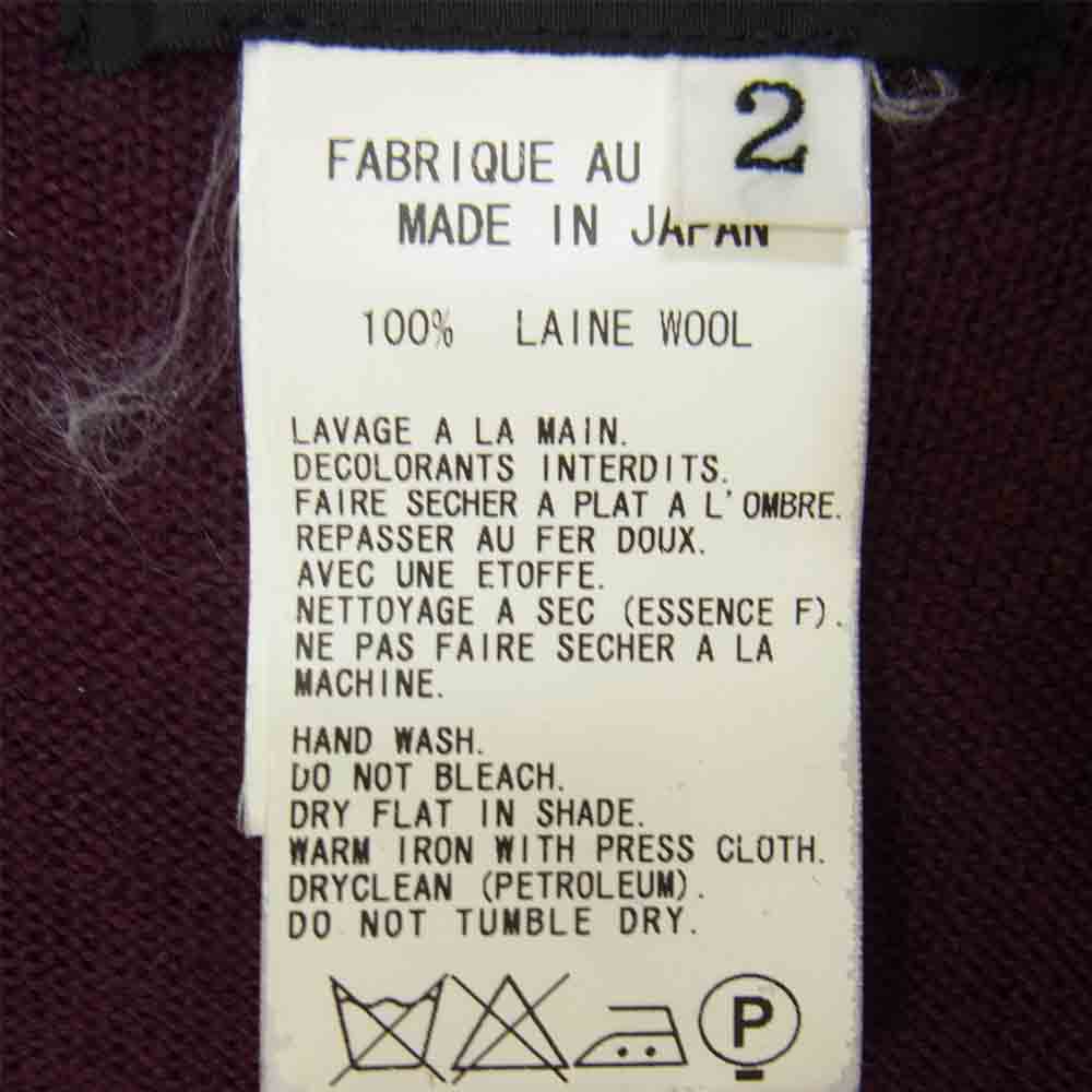 Yohji Yamamoto ヨウジヤマモト Y's ワイズ ME-K43-169 ウール ニット パーカー ワインレッド系 2【中古】