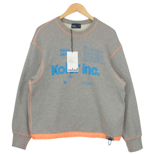 kolor カラー 20SS 20SCL-T09213S GINZA SIX限定 ロゴプリント サテン切替 スウェット グレー系 2【中古】
