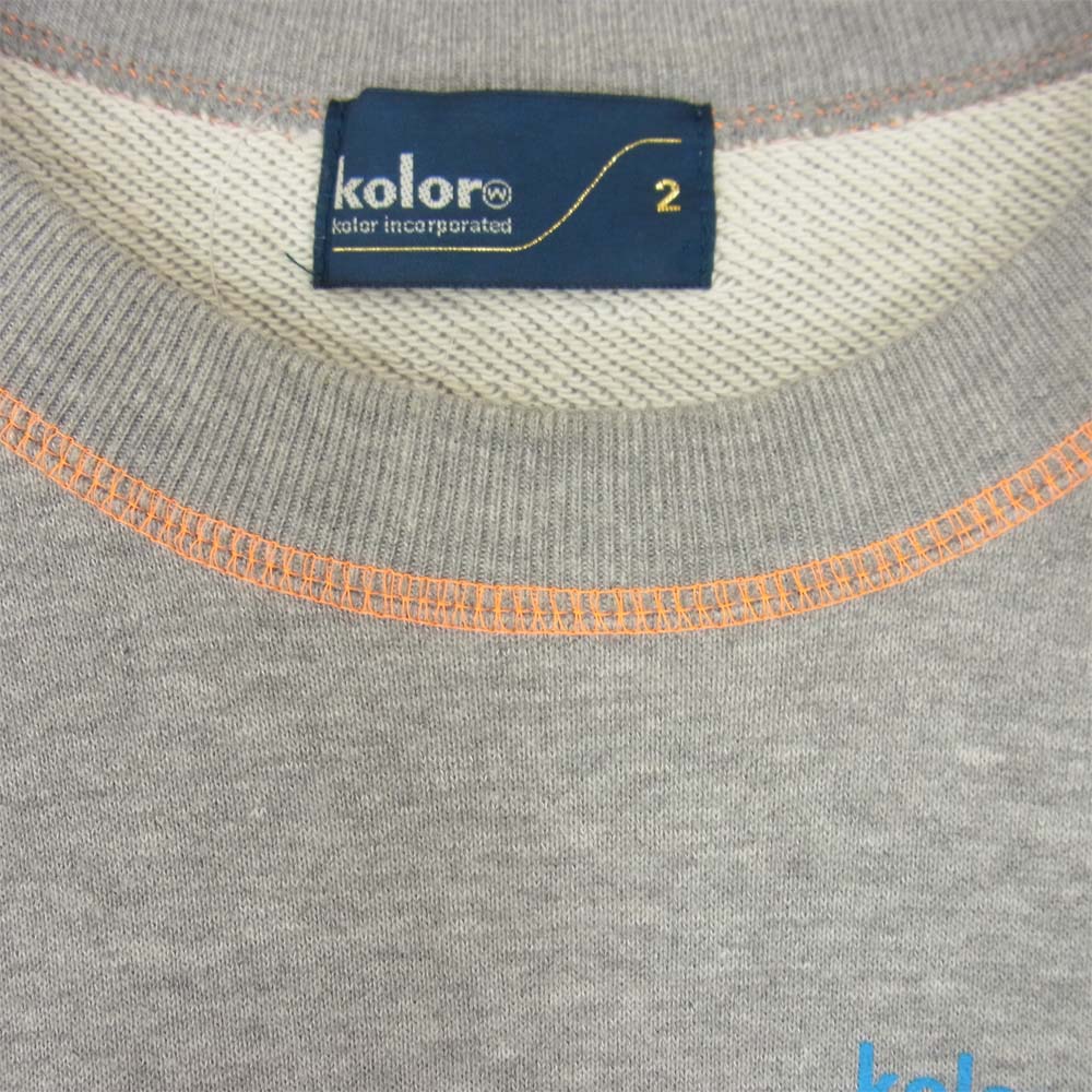kolor カラー 20SS 20SCL-T09213S GINZA SIX限定 ロゴプリント サテン切替 スウェット グレー系 2【中古】