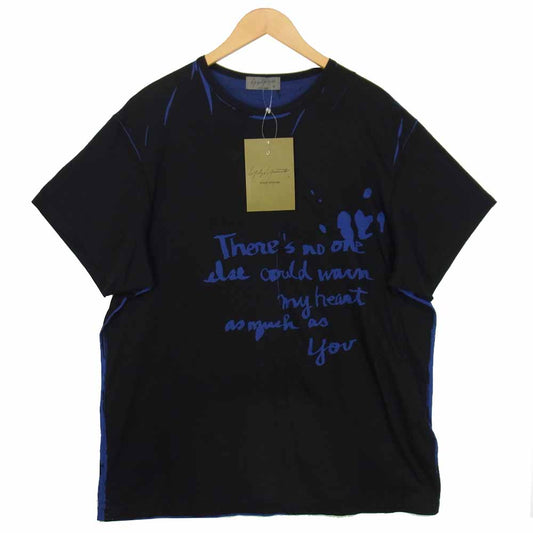 Yohji Yamamoto ヨウジヤマモト POUR HOMME プールオム 20SS HN-T09-272 メッセージハギ 半袖 Tシャツ ブラック系 3【美品】【中古】