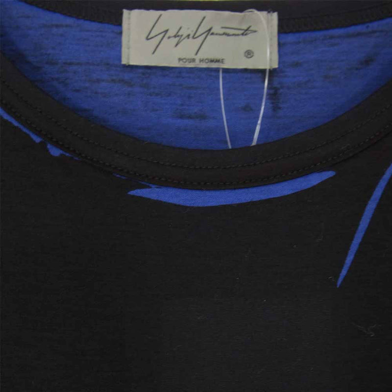 Yohji Yamamoto ヨウジヤマモト POUR HOMME プールオム 20SS HN-T09-272 メッセージハギ 半袖 Tシャツ ブラック系 3【美品】【中古】