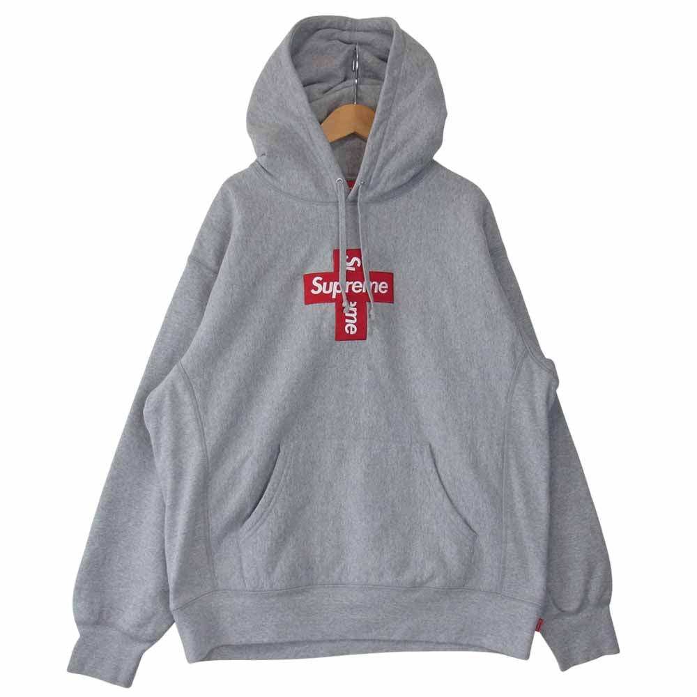 Supreme シュプリーム 20AW Cross Box Logo Hooded Sweatshirt  グレー系 M【美品】【中古】